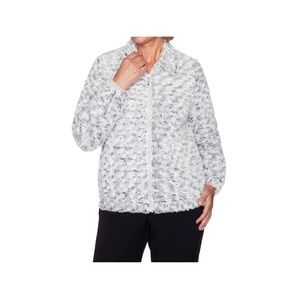 Alfred Dunner Soft Classic Faux Fur Jacket Grey